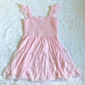Junior’s Baby Pink Lace Dress